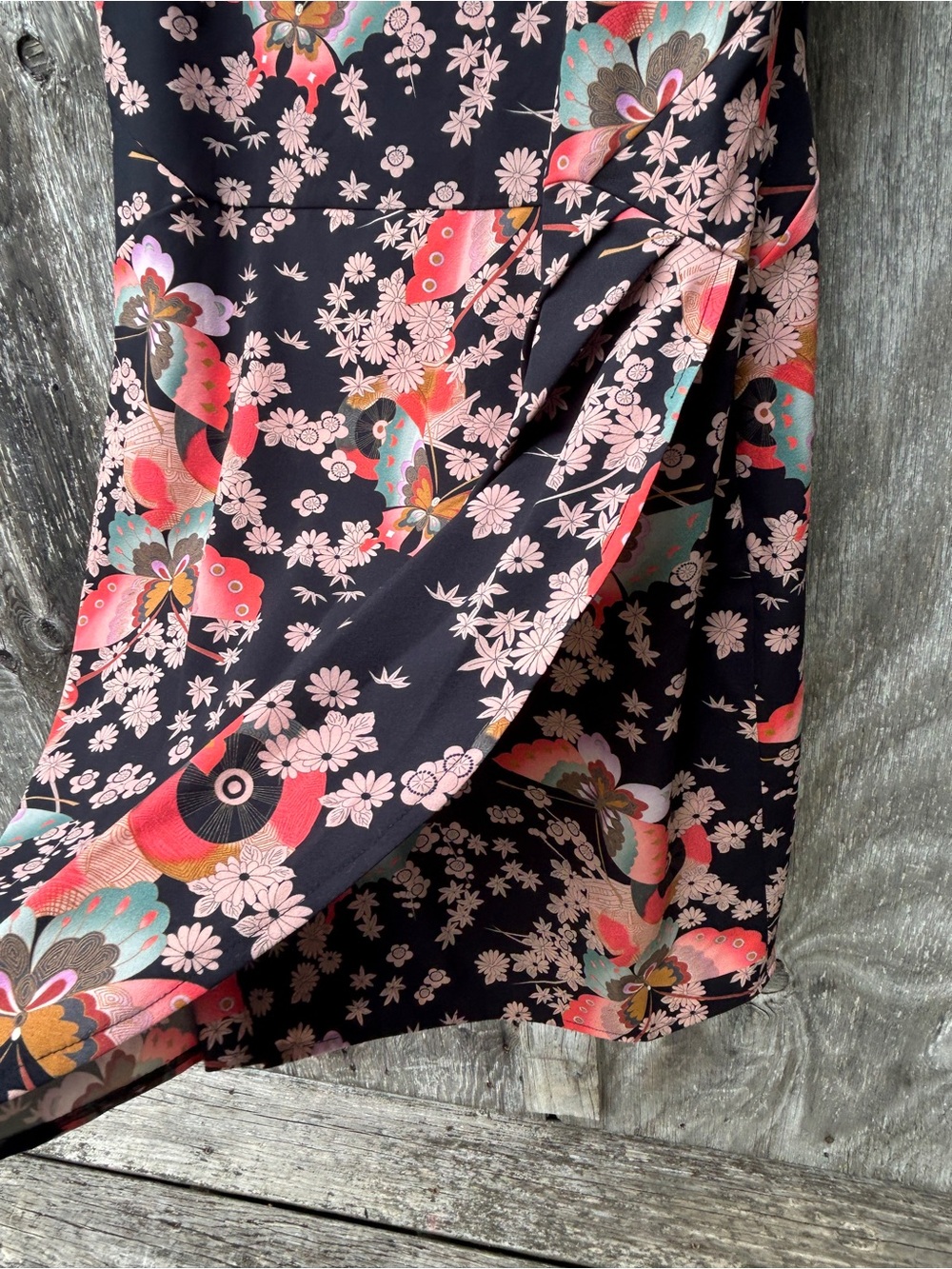 Anna Scholz for Sheego Butterfly Floral Dress Women 16 Black Pink Y2K Art Girl - Picture 5 of 10